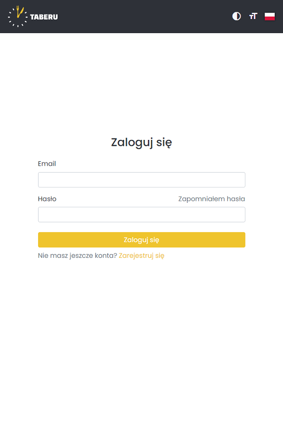 Taberu aplikacja mobile